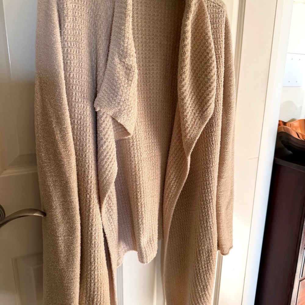 Barefoot Dreams cascading jacket warm sand color